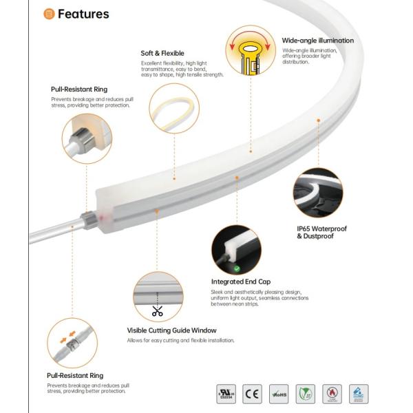 Custom Side Bend LED Strip With Wide Angle Illumination IP65 Waterproof Dustproof Flex Led Strips