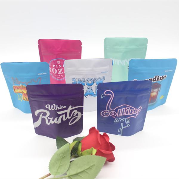 Child Resistant Soft Touch Mylar Bag Stand Up Heat Seal For Cookie