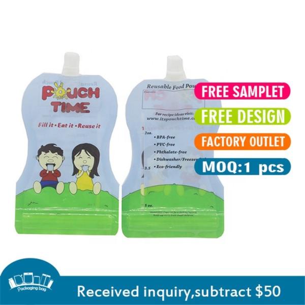 Custom Printed ECO Friendly Biodegradable Foil Stand Waterproof Liquid Pouch with Spout