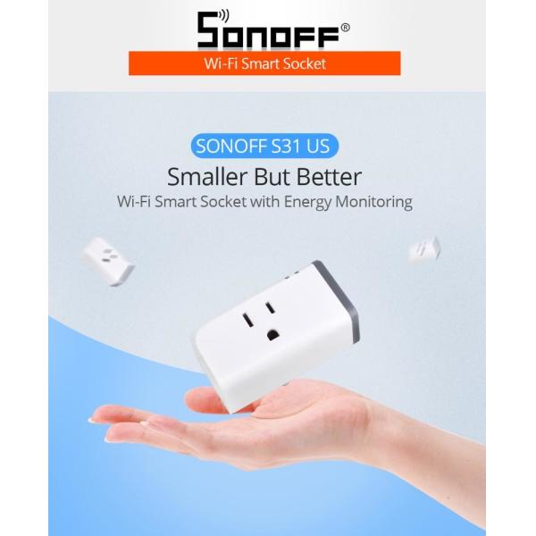 Sonoff US 16A Mini Wifi Smart Socket Home Power Consumption Measure Monitor