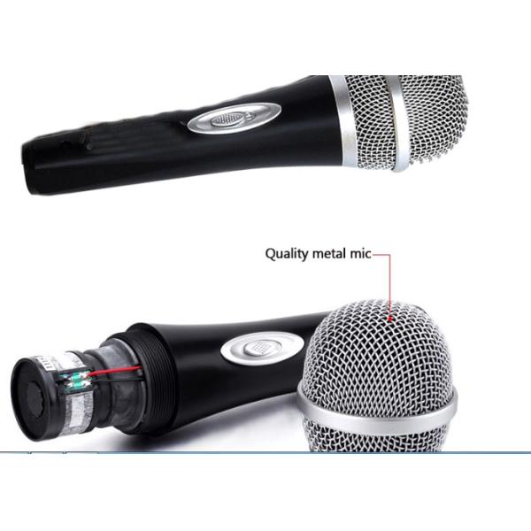 Handheld Dynamic Wired Singing Microphone 12*25*7cm Compact For Karaoke
