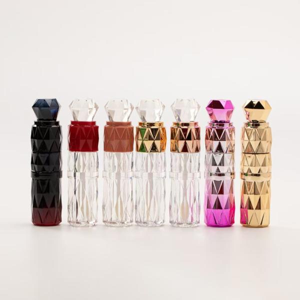 Unique design, diamond pattern plastic lip glaze tube with many colors