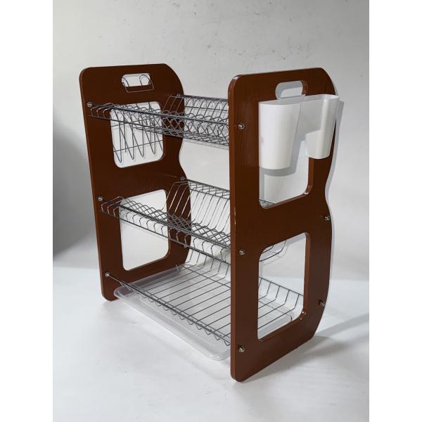 17pcs 3 layers dish rack ,bowl drainer , Drain water ,with House shape ,stainless steel +pp ,16pcs to 22pcs dish