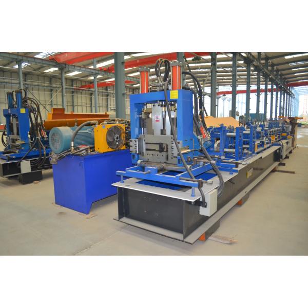 Steel Frame C Z Purlin Roll Forming Machine With 11.5kw Motor And Automatical Cutting Devices