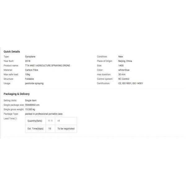 High Quality Agriculture Uav Sprayer 6-Axis Agricultural Spraying Drone Industrial with X6 Power System