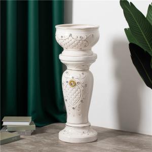 China Modern Minimalist Home Livingroom Decoration Piece Flower Vase Roman Column Tall Ceramic Vases For Home Decor wholesale