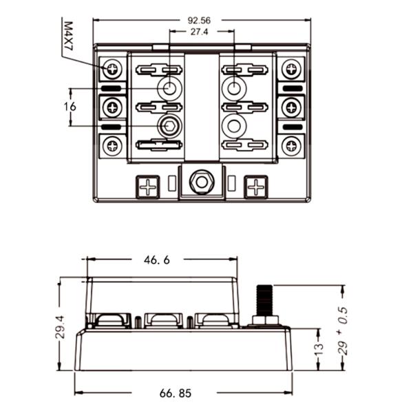 1 Input 6 Output Standard Blade Fuse Block For ATY Automotive Fuse