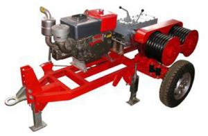 China Double Capstan Drum Winch 5 Tons With Trailer Match Honda / Yamaha Gasoline Engine on sale