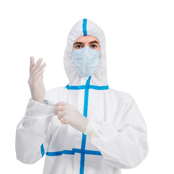 PPE SMS Disposable Protective Coverall Elastic Cuff