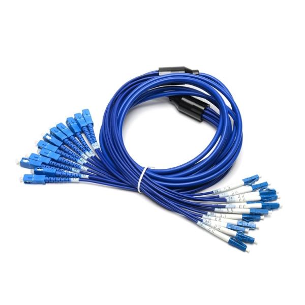 LC To SC Multi Mode Fiber Optic Patch Cord 12 Core 3m 10Gb