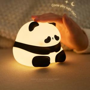 China Cute Panda Led Light Usb Rechargeable Portable Night Lamp Touch Light kids table lamp Silicone Night Light For Kids wholesale