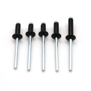 China Aluminium Steel Pop Rivets with Open End Black Head ISO Standard 3/3.2/4/4.8/5/6 wholesale