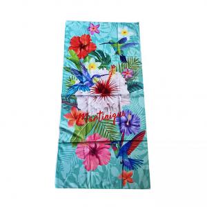 China Hot selling microfiber beach towel with logo custom printed flower microfiber terry cloth beach towel wholesale