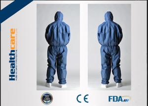 CE Approved Disposable Protective Coveralls Nonwoven Suits White / Yellow / Blue Color