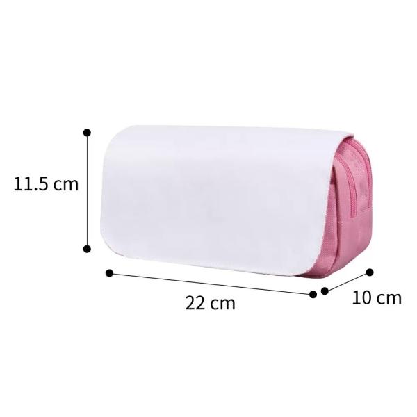 Double Layer Sublimation Pencil Case Blank DIY Custom Polyester Sublimation Makeup Bag For Women