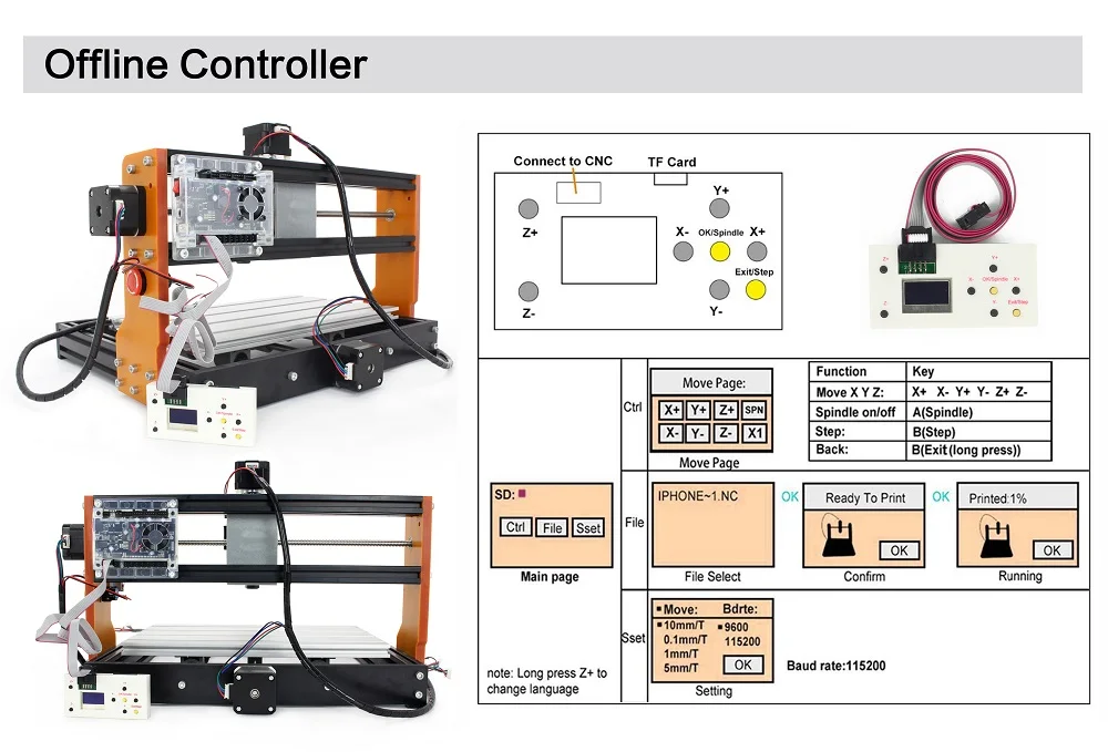 CNC 3018 PRO Router Milling Machine With 7000W Laser Engraver For Wood Carving