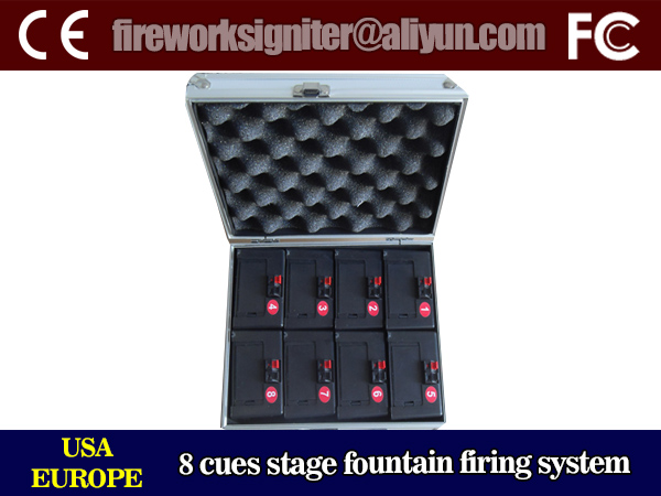 D08 cold flame fireworks firing system 8cues wireless remote control indoor stage fountain firing system