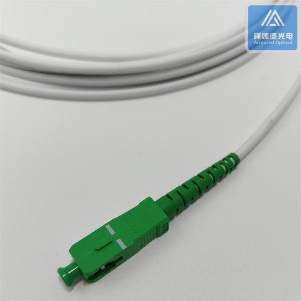 Simplex SM Stainless Steel Armored Patch Cord 10m SC APC 3.0mm White LSZH Jacket Dca Patch Jumper