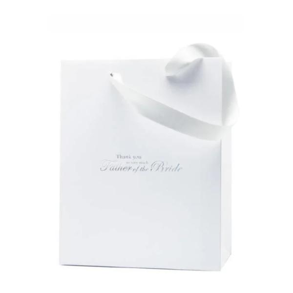 Custom Logo White Coated Shipping Paper Bags With Handles