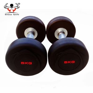 China Rubber Coated Fitness Equipment Dumbbells With Maximum Grip Knurled Handle wholesale