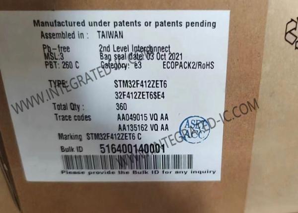 Quality STM32F412ZET6 Microcontroller MCU 32Bit Single Core MCU 100MHz Embedded MCU LQFP144 for sale
