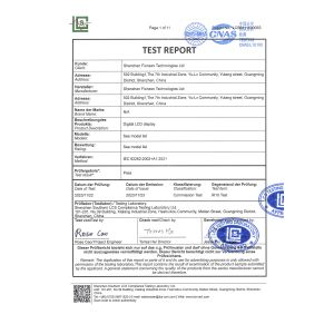 Shenzhen Fionexx Technologies Ltd Certifications