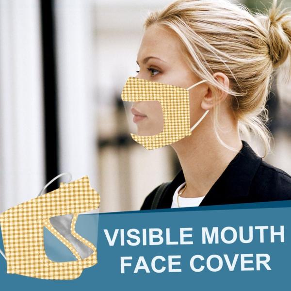 Reusable PET cloth visible mouth mask lip language face mask for deaf dumb people