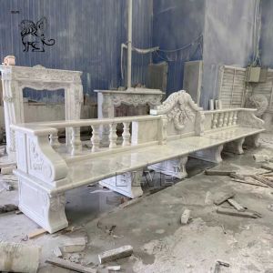 Buy cheap White Marble Bench Garden Natural Stone Benches Rest Long Chair Outdoor Park from wholesalers