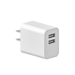 2 Pack Dual Port 12W Wall USB Charger Block With Foldable Plug Charging Box
