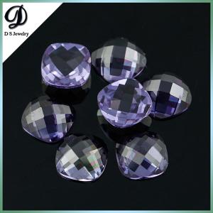 China Wholesale cushion shape dark amethyst cubic zirconia rough gemstones wholesale