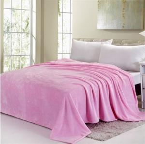 China Blue / Pink Colorful Coral Custom Fleece Blankets , Polyester Soft Kids Fleece Blanket on sale