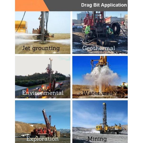 3" To 17 1/2" , 3 Wings 4 Wings Drag Bit For Water Well Drilling