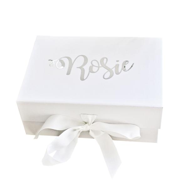 Folding Magnetic 185g fancy paper White Packaging Box For Apparel