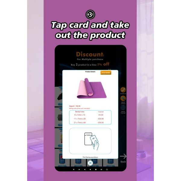 Locker Vending Machine with Smart Rent & Return System and Customizable Pricing for Gym Gear Rental