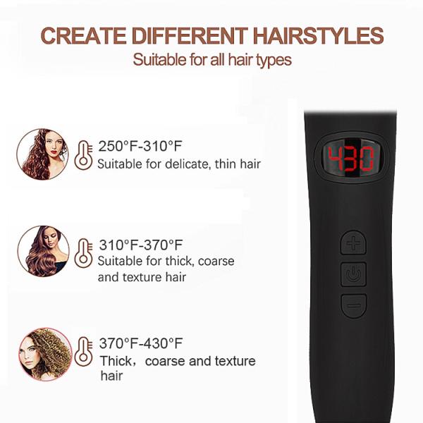 Fast Heating 5 In 1 Curling Iron Wand , 45W 3 Barrel Hair Crimper