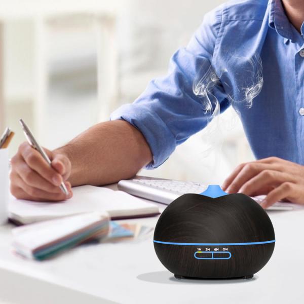 400ML Wood Grain Aromatherapy Diffuser Ultrasonic Air Humidier Mist Maker