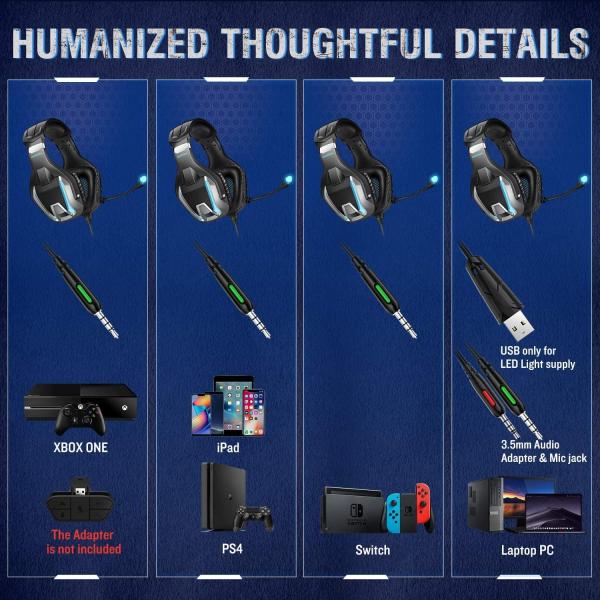 2.2m 2.2kohm Onikuma K12 LED Light Gaming Headset