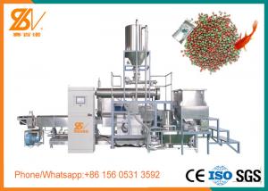 China 2 Screw Fish Feed Extruder , Sinking Floating Fish Feed Machine BV Certification on sale