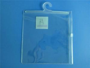 China Printed Custom Plastic Scarf Packaging Bag With Hook / Clear Sock Hanging Bag wholesale