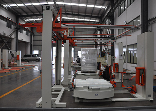 Film 250mm Fully Automatic Pallet Wrapping Machine PLC control