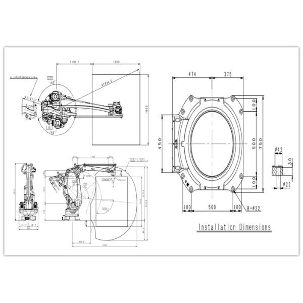 Kawasaki Drum 250kg Palletizing Robot Arm with suction gripper