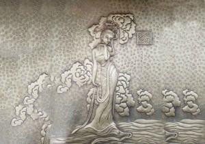 China Fairy Bronze Relief Sculpture Ancient Style Metal Wall Art Corrosion Stability wholesale