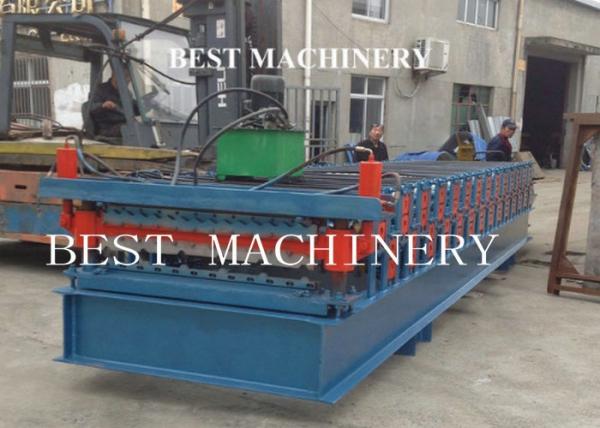 Quality Metal Roof Panel Roll Forming Machine Two Layer 4kw 3kw Power Blue Color for sale