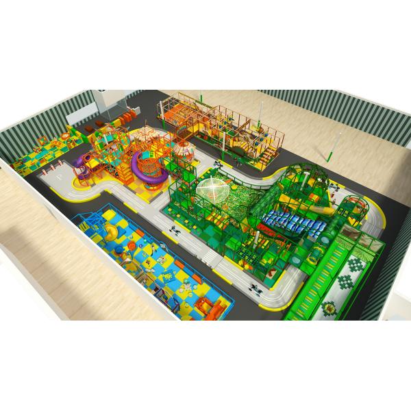 Custom Indoor Play Structure for Kids with Slides and Trampoline