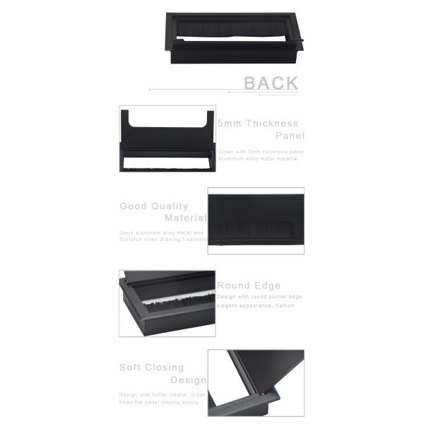 Factory supply built-in office table square corner grommet cable management box