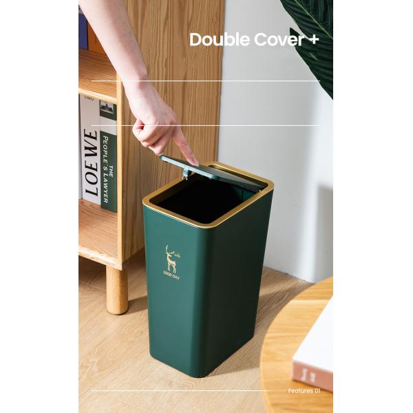 New Design Wholesale House Hold Rectangular Plastic Sorting Trash Can with Lid
