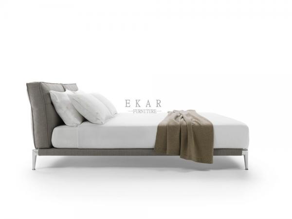 Leather Upholstered Modern Design King Size Bed