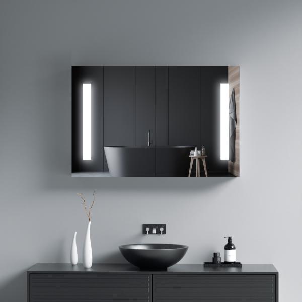 Customizable Anti Fog Bathroom Mirror Cabinet Rustproof With Jewelry Storage