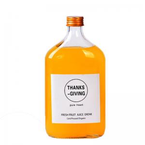China Sturdy Empty Soda Bottles , Flat Small Juice Bottles With Screw Metal Cap wholesale