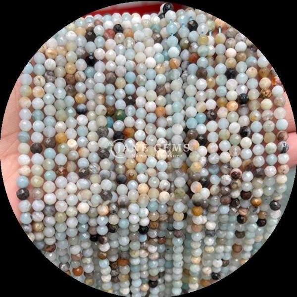 DIY Jewelry Making with Gems Bead Assorted Gemstone Color from Market Round Faceted Morganite Clear Quartz Crystal Healing Loose Gemstone Bead Strands